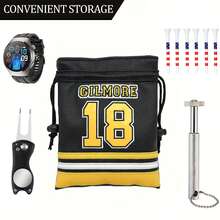 Number 18 Golf Bundle Bag, Golf Course Golf And Serve Stand Bag With Drawstring - Portable And Durable Golf Club Accessories For Men And Women - Ideal Gift For Golf Enthusiasts, Available In Black And White Colors - Multicolor - View 7