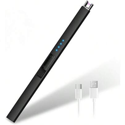 Arc Lighter USB Rechargeable Electric Lighter Windproof Black Modern Style