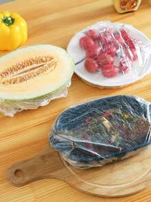 100pcs Reusable Silicone Food Covers - Elastic Bowl & Plate Lids For Freshness, Kitchen Storage Bags For Fruits & More Reusable Food Storage Bags Disposable Food Containers With Lids - Multicolor - View 8