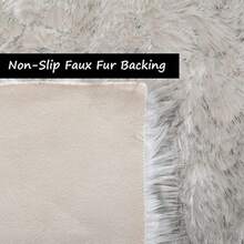 Fluffy Faux Fur Runner Rug 2x6 For Bedroom White With Grey Tips Faux Sheepskin Rug Bedside Dorm Washable Shaggy Plush Rectangle Perfect For Living Room Entryway Or Hallway Cozy Soft Texture Ideal For Home Decor And Warmth In Any Season - 2x6Rectangular - View 4
