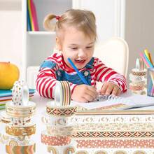 Bohemian Style Washi Tapes, Cartoon Themed, Cute, Creative, Fun, Waterproof, Candy Stickers, Phone Stickers, Suitable For Decorating Diaries, Collages, Scrapbooks, Notebooks, Crafts, Water Bottles, Guitars, Skateboards, Bicycles, Motorcycles, Helmets, Luggage And More - Multicolor - View 4