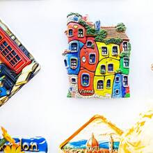 1pc Resin Refrigerator Magnet, Poland, Austria, Czech Landmarks Of Krakow, Hallstatt, Prague, Travel Souvenir, Home Decor Magnets For Bedroom, Kitchen, Wall, Creative Gift - Multicolor - View 8