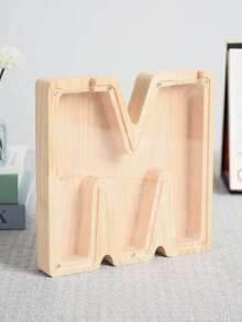 大号26字母木质存钱罐 - 耐用硬币储蓄盒，可个性化定制A-Z字母，透明硬币收纳盒，装饰品，生日礼物，儿童储蓄礼物，字母储蓄礼物，男孩女孩名字硬币盒，圣诞节礼物，感恩节礼物，新年礼物，儿童生日礼物，独特礼物/男孩女孩生日礼物/毕业礼物/返校礼物