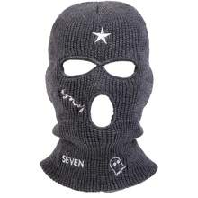 1顶男士SEVEN Ghost Star字母刺绣针织帽，三孔拉法帽，户外休闲帽，适合秋冬季旅行，防风保暖 - 彩色 - 查看 5