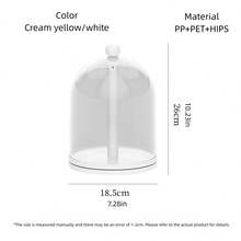 1pc Dustproof Plastic Desktop Storage Box, Jewelry Display Box, Rotating Covered Thickened Plastic Plush Doll Display Box - Multicolor - View 2