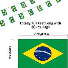 Brazilian Flag, Hand-Waved Flag, Brazilian Rope Flag Banner Mini National Flag World Flag, Event Banner Classroom Garden Festival Grand Opening Bar Sports Celebration Decoration - Multicolor - View 13