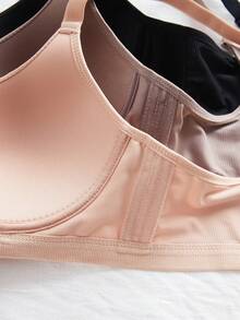 3PCS Lady's Comfortable Casual Wireless Soft Cup Solid Underwear Bra - Multicolor - View 6