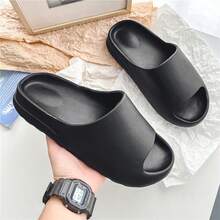 Plus Size Men's Slippers, Flat Couple Slippers, Outdoor Thick-Sole Men's Sandals - Black - View 7