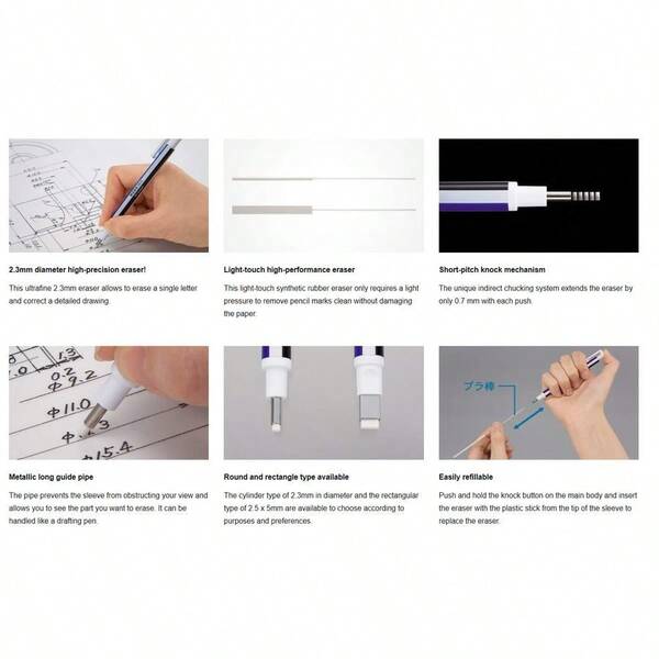 Mono Zero Tri-Colour Barrel Round Eraser (Pack Of 2)