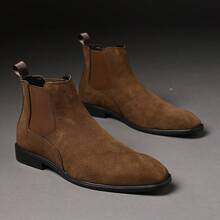 男士麂皮切尔西踝靴，舒适弹力套穿设计，商务休闲，经典款式，多种颜色可选