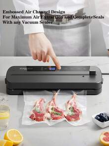 100pcs Textured Vacuum Sealer Bags, Reusable, Mesh Fresh Bag, Food Protection Sealed Bag, Household Vacuum Bag, For Fruits And Vegetables And Kitchen Storage, Home Kitchen Supplies - White - View 12