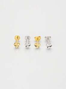 1 Stück 16G Mini Gold Laser strukturierter Herz Nasenstecker | Zierliches Herz Ohrringe | Stapelbare Ohrringe | Knorpel Ohrringe | 925 Sterling Silber Schmuck | Geeignet für den täglichen Gebrauch von Frauen | Einzeln verkauft (nicht als Paar) - Laser-Herz-Ohrringe - Übersicht 2