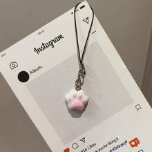 Adorable Cat Paw Phone Charm, USB Flash Drive Pendant, Pencil Case Pendant, Decorative Item For Girls. - 粉紅色貓爪吊墜 - 查看 1