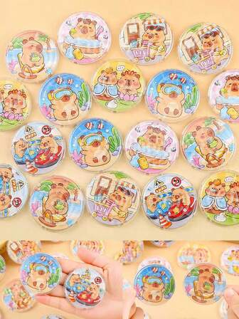 5/10pcs Mini Handheld Maze Stress Relief Item, Capybara Maze Party Gift (Cartoon Color Random), Party Gift, Multiple Colors And Styles Random, Ideal Small Party Gift, Suitable For Christmas, New Year, Valentine's Day, Festival Small Gift