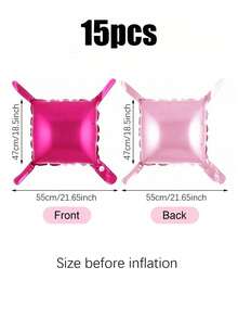 15/25/40pcs - Metallic Rose Red, Bright Pink, Neon Pink Double-Sided Square Foil Balloons For Wall Backdrop, Arch, Wreath Decor, Suitable For Birthday Party, Anniversary, Bachelorette Party, Celebration, Valentine's Day, Engagement, Bridal Shower, Mother's Day, Photo Props, Balloon Wall Backdrop, Wedding - Multicolor - View 13