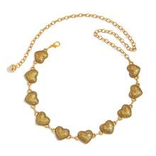 Women's Body Chain, Glossy, Fashionable Geometric Heart, Heavy-Duty Retro Alloy Accessory Waist Chain - 1825 - Gold - View 5