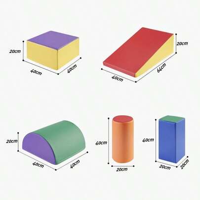 Climb And Crawl Playset, 5-Piece Set With Anti-Slip Base, Play Gym Building Blocks, Interactive Motor Skill Develo...