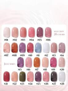 Miss Comoy 15ML 果冻指甲油 2025 春夏新款热销冰透明裸色粉色指甲油 DIY 美甲沙龙特供 - 彩色 - 查看 3