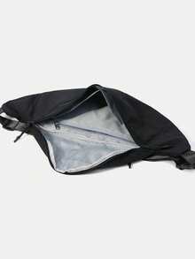 1pc Large Capacity Zipper Closure Men's Waist Bag/Chest Bag, New Street Style Outdoor Travel Men's Chest Pack Belt Bag - Black - View 7