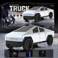 Camión de Juguete Teledirigido para Niños, Coche De Juguete con Mando A Distancia con Luces, Recargable Camión De Juguete, para Niños Regalo Ideal para Niños y Niñas - Plata-A2 - Ver 8