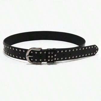 1pc American Style Fashion Casual Rivet Minimalist Versatile Women's Belt Summer, School Fall, Autumn, Halloween