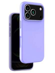 ForiPhone17/16/15/14/13/12/11 Models - Liquid Silicone Case - Ultra-Thin & Soft & Screen/Camera Protection & Shockproof & Smooth Touch & Scratch-Resistant & Microfiber Lining - 淺紫色 - 查看 14