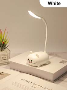 USB Rechargeable Eye-Caring Desk Lamp, Cute Cat LED Study Reading Light, Foldable, Dimmable Bedside Lamp For Bedroom, Student Dorm