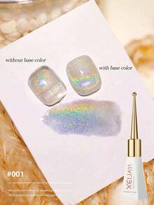 XEIJAYI 1pc 10ml Rainbow Cat Eye Chrome Nail Chameleon Magnetic Powder 9D Cat Eye Effect Nail Gel For Home DIY-No Magnetic Stick Included - Pink - View 8