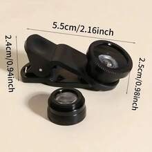 3-In-1 Phone Camera Lens: 180° Fisheye + Wide Angle + Macro Clip-On Lens, Aluminum Alloy Material, Suitable For Smartphone Photography, Selfie And Video Recording, Outdoor Adventure Gear | Multi-Functional Lens | Sturdy And Durable Structure, Random Color Delivery, Please Refer To The Actual Item. - Multicolor - View 7