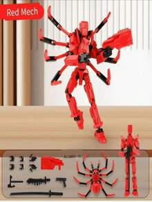 1个 - 2025新款磁性反重力幸运娃娃，13英寸全关节可动人偶，男孩/女孩玩具人偶，大号14厘米/5.52英寸，组装式减压收藏模型玩具，可替换武器，DIY可动手型，生日/节日/完美礼物 - 彩色 - 查看 18