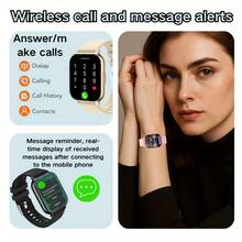 Reloj inteligente con pantalla de alta definición de 1,83 pulgadas, llamadas inalámbricas, talla grande de 100 modos deportivos, capacidad de batería de 180mAh para carga USB, control remoto de cámara y música - compatible con iPhone/Android, diseño de reloj elegante, correa duradera, reloj inteligente para mujer, reloj inteligente para hombre - Multicolor - Ver 6