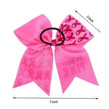 Inch Breast Cancer Awareness Cheer Bow Large Glitter Hair Bow Pink Ponytail Holder Elastic Hair Ties Cheerleader Girls Set Of 8valentine's Day U1QL - 6 - Xem 7