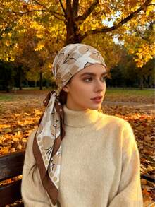 1 buc Eșarfă Retro cu Flori și Buline, Eșarfă La Modă pentru Cap, Accesoriu de Păr, Îmbunătățitor Versatil pentru O Ținută Călduroasă de Zi cu Zi - Multicolor - Vizualizare 1