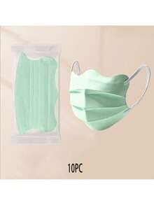 10pcs Disposable Face Masks For Women, Multi-Color, Fashionable, Breathable, UV Protection