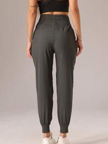 Women Light Soft Sports Long Pants For Running Fitness Casual Hiking Outdoors - 軍綠色 - 查看 2