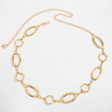 Women's Body Chain, Glossy, Fashionable Geometric Heart, Heavy-Duty Retro Alloy Accessory Waist Chain - 1825 - Gold - View 13