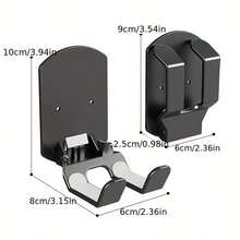 免钻孔折叠手柄支架，通用耳机支架，粘性耳机壁挂架和桌下挂钩 - 防滑塑料游戏耳机支架，节省空间设计，黑白两色可选，实用挂钩，壁挂式游戏手柄和耳机支架套装，通用耳机支架粘性塑料壁挂架桌下耳机支架，适用于游戏耳机支架，实用挂钩