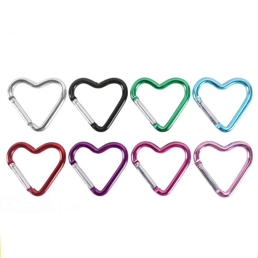 1 Multi-Functional Heart-Shaped Outdoor Hanging Buckle, Outdoor Keychain, Camera Buckle - Silver - View 1