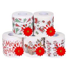 5 rolek/ 1 rolka Wesołego Bożego Narodzenia Papier toaletowy Serwetka Świętego Mikołaja Jednorazowy papier toaletowy Prank Zabawny pomysł na prezent urodzinowy Boże Narodzenie Dekoracje świąteczne Piżamy świąteczne Prezenty świąteczne Dekoracje świąteczne - Wielokolorowe - Zobacz 12