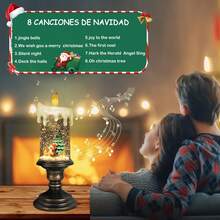 Brillante lámpara deúsica de Vela de Agua,Luces de Velas navideñas sin Llamas USB with 8 Canciones,se Puede Utilizar como decoración del hogar para Fiestas navideñas - 1 - Ver 4