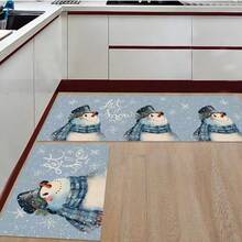 Snowman Shaped Long Rug, Floor Mat, Home Decor, Kitchen Rug, Kitchen Mat, Kitchen Carpet, Doormat, Small Rug, Bedroom Decor