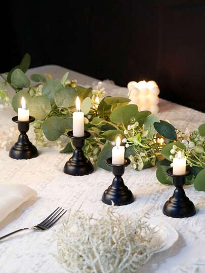 1/3/6件套优雅金属烛台/烛架套装，适用于婚礼和派对餐桌摆饰、浪漫主题、桌面装饰、节日派对装饰、节日家居装饰