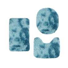 3Pcs Mixed Color Bathroom Rugs Set, Multi Purpose Modern Style Bath Mats Set - Comfortable SoftToilet Carpet, Non-Slip, Fast Absorbent, Machine Washable, Perfect For Bedroom Decor, Tub, Toilet Floor, Shower Room - Màu xanh lam - Xem 2