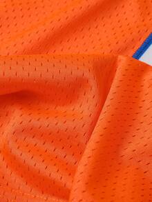 Plus Size Men's #9 Orange Football Jersey, Loose Fit Short Sleeve Pullover T-Shirt With English Letter Embroidery, Suitable For Casual, Streetwear, Party, Sports, Running - Orange - View 5