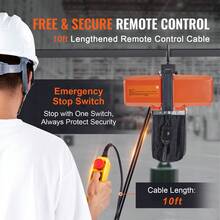 Polipasto eléctrico de cadena , capacidad de carga de 1100 libras, altura de elevación de 15 pies, velocidad de 10 pies/min, 120 V, grúa aérea monofásica con cadena G100, control remoto con cable de 10 pies para garaje, tienda, hotel, hogar - 15 pasteles - Ver 4