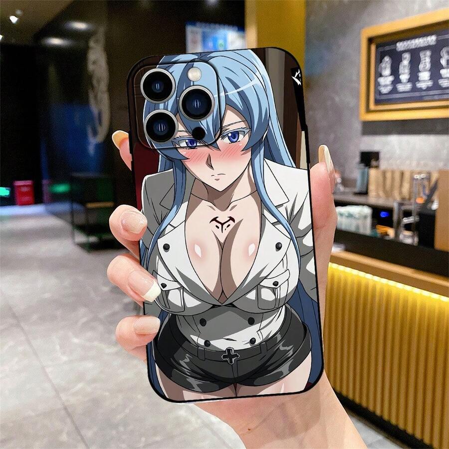 Funda de teléfono móvil de la serie clásica negra de Anime Devil Hunter, siguiendo la protección creativa a prueba de manchas y golpes, adecuada para las series 11/12/13/14/15/16 Pro Max o Plus, funda resistente a las manchas, accesorio móvil. - Negro - Ver 1