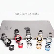 3-In-1 Phone Camera Lens: 180° Fisheye + Wide Angle + Macro Clip-On Lens, Aluminum Alloy Material, Suitable For Smartphone Photography, Selfie And Video Recording, Outdoor Adventure Gear | Multi-Functional Lens | Sturdy And Durable Structure, Random Color Delivery, Please Refer To The Actual Item. - Multicolor - View 9