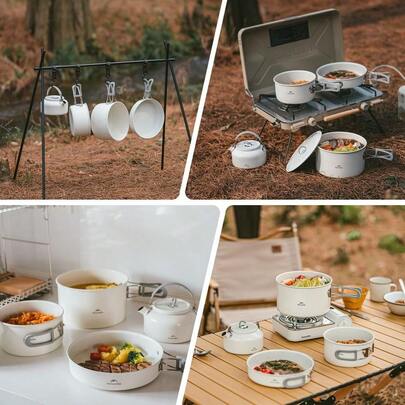 Camping Pots &Amp; Pans, Lightweight &Amp; Compact Backpacking Cookware Set