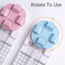 1Pcs Pink/Blue 4-In-1 Paper Cutter, Multi-Functional Paper Cutter, Equipped With Straight, Wavy, And Scoring Blades, Suitable For Craft Paper, Cardstock, Labels, Photos, And Postcards, Ideal For Home Crafts, Parent-Child Diy Activities, And School Class Craft Projects. - Multicolor - View 5