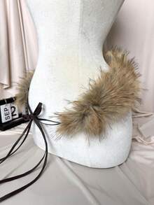 一件渐变复古街头风性感涤纶面料整片裁剪三色腰带，Y2K 坏女孩美学，适合万圣节、圣诞节、情人节等节日，春夏秋冬皆宜。 - 棕色 - 查看 7